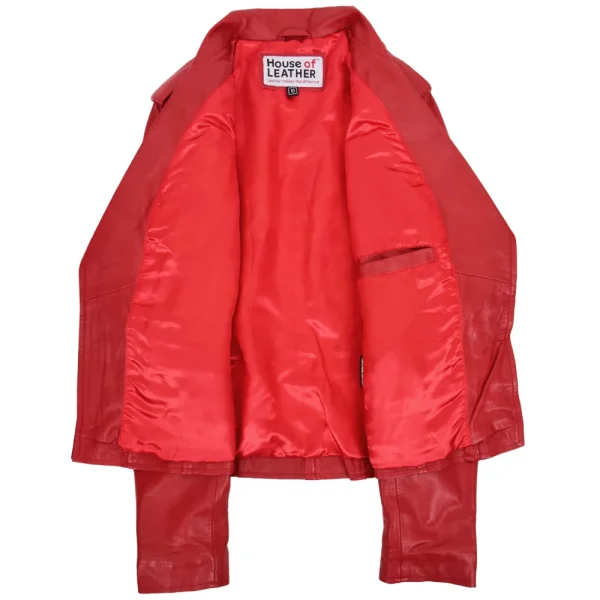 Women's Asymmetrical Front Zip Fitted Moto Jacket - Image 5