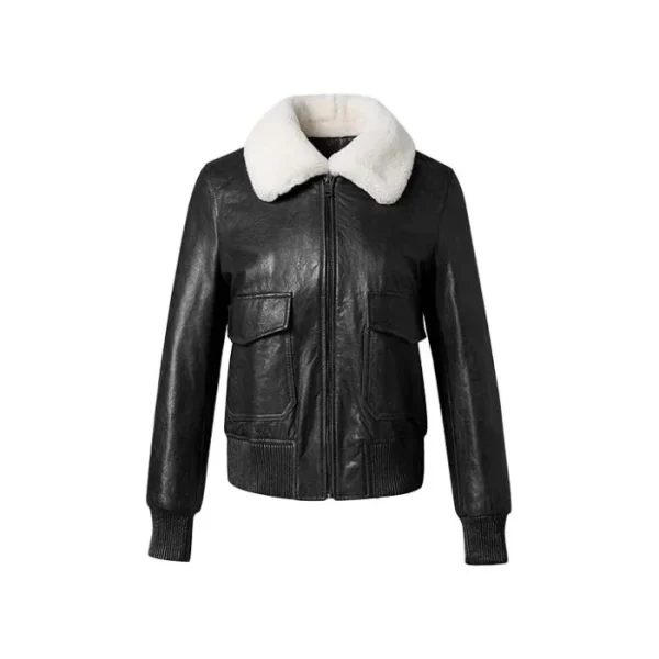 Radiance Leather Bomber Jacket