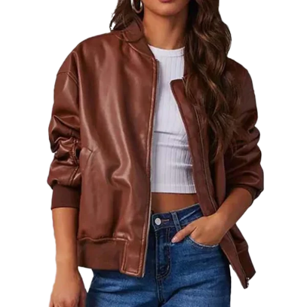 Ember Leather Bomber Jacket