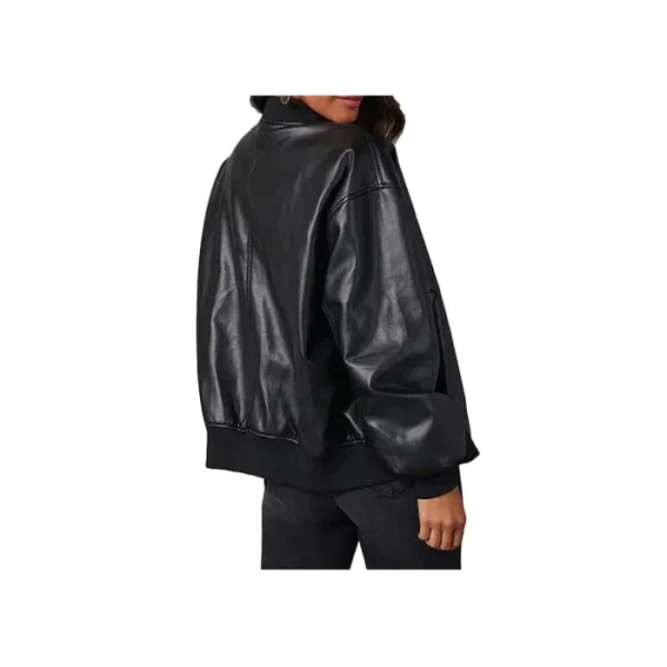 Ember Leather Bomber Jacket - Image 4
