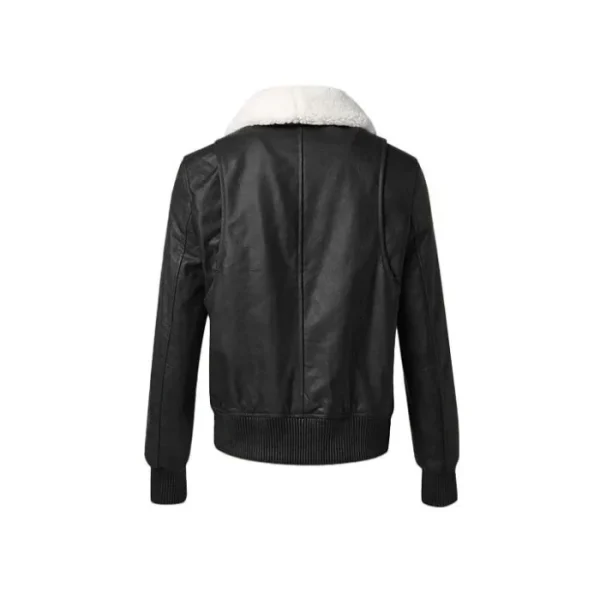 Radiance Leather Bomber Jacket - Image 2