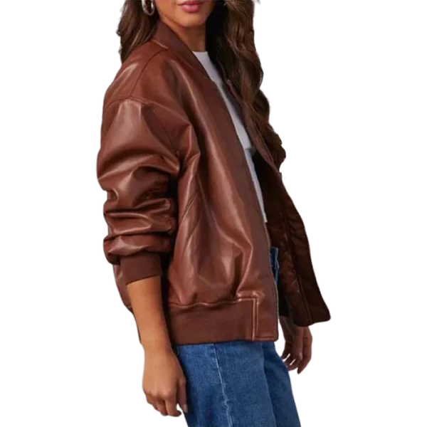 Ember Leather Bomber Jacket - Image 2