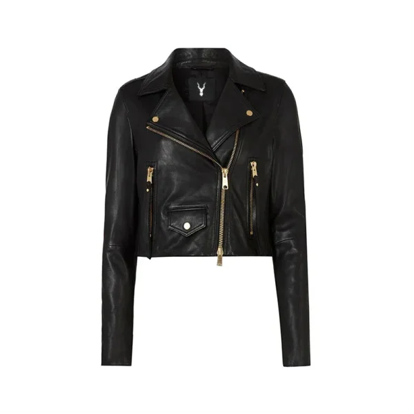 Women's Trendy Design Moto Cropped Jacket - Image 3