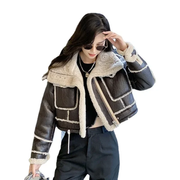 Women's Blue Original Fur Cropped Jacket
