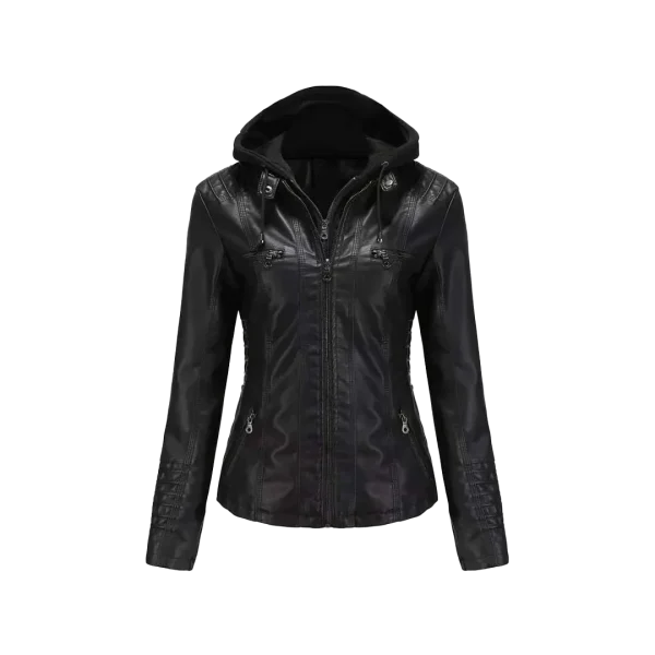 Women Winter Original Leather Biker Jacket