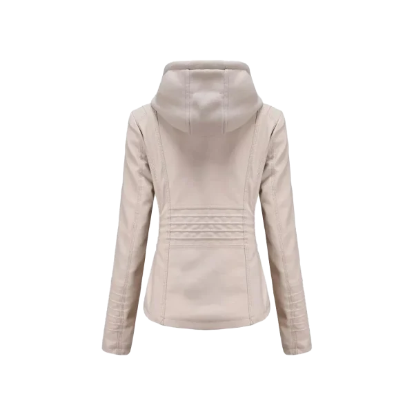 Women Winter Original Leather Biker Jacket - Image 15