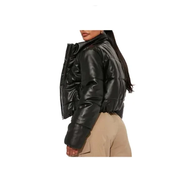 Quilted Chic Cropped Puffer Jacket - Image 3