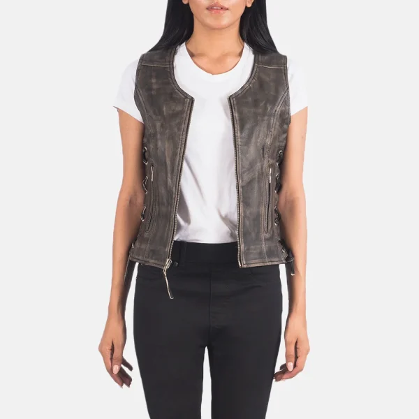 Leather Biker Vest - Image 9