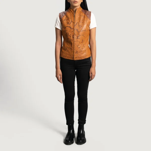 Tan Dye Leather Vest - Image 4