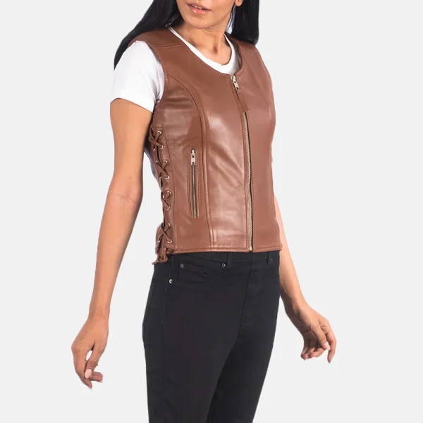 Leather Biker Vest - Image 2