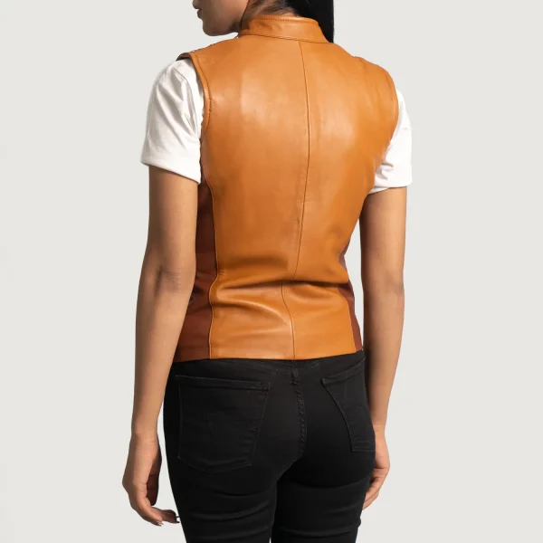 Tan Dye Leather Vest - Image 5